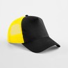 Trucker cap - B640:Black, Front & peak, Yellow, One Size